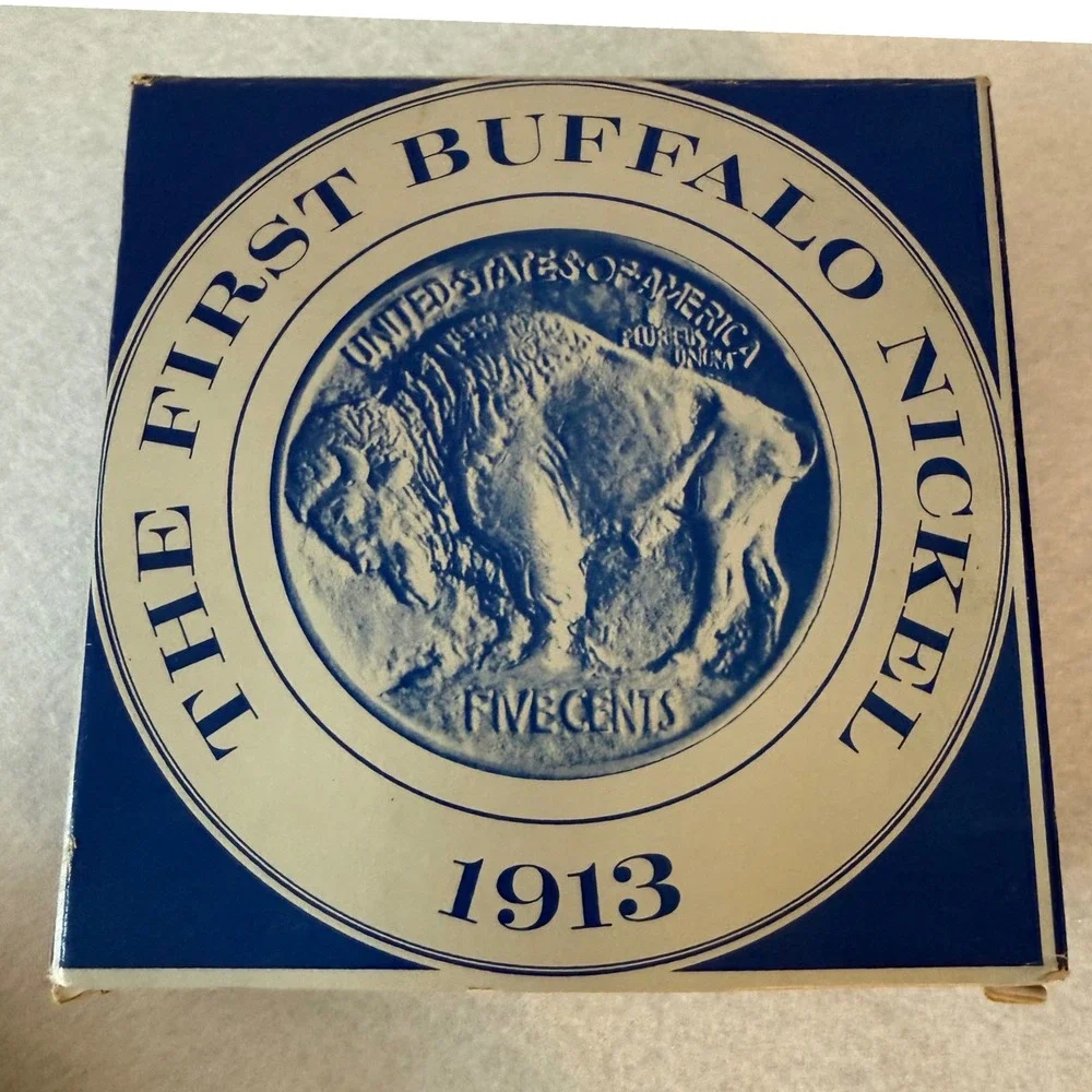 Vintage Buffalo Nickel Soap Dish 1913 Design w/ Unused Soap‎ James E Fraser Box